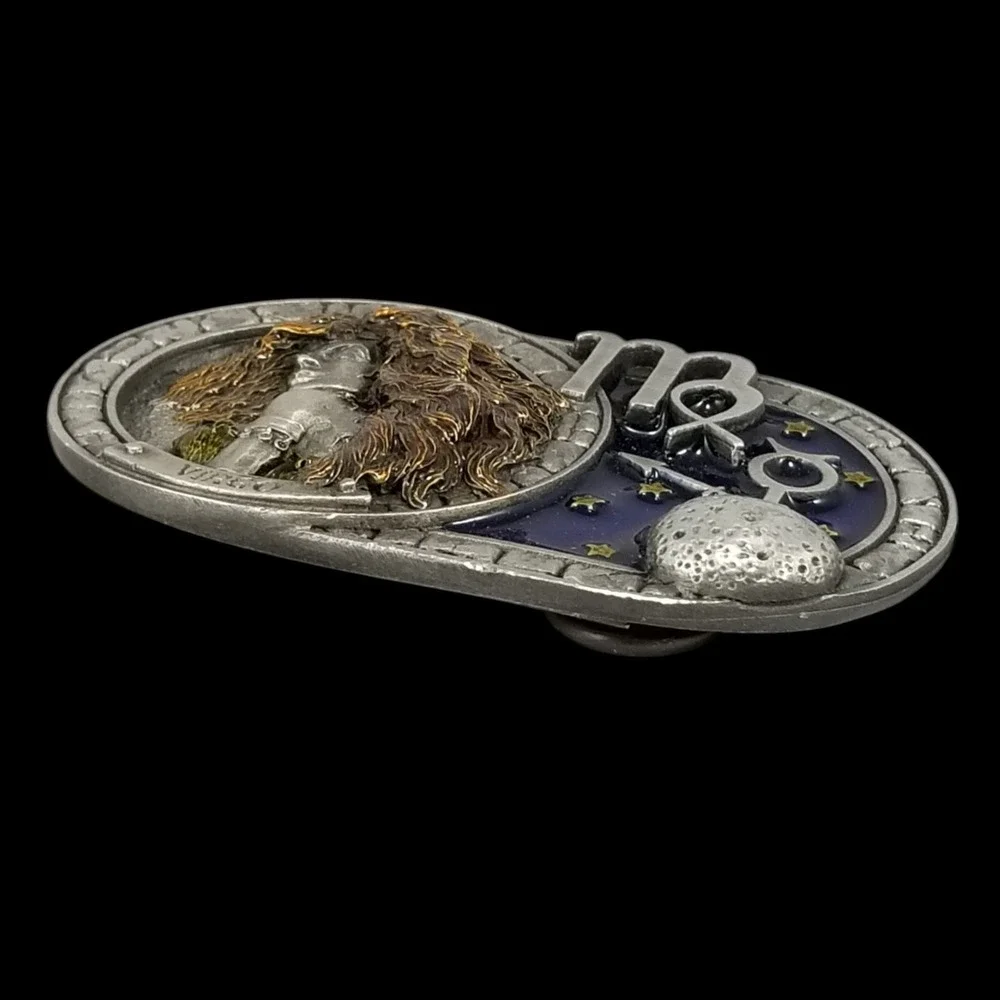Dragon Designs Tanside Virgo Belt Buckle Pewter Zodiac Sign 2006‎ Made in USA